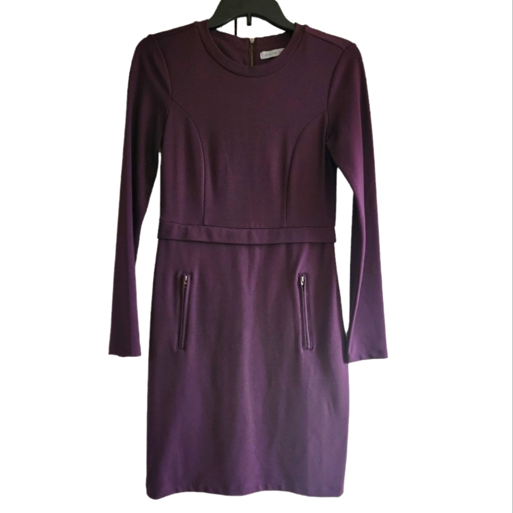 Athleta Ponte Zip Purple Dress